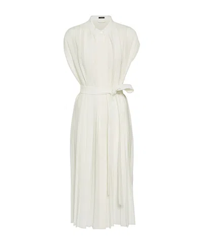 Joseph Davidge Pleated Midi Dress In White