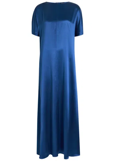 Joseph Daviel Silk Maxi Dress In Blue