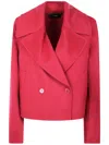 Joseph Double-breasted Wool Jacket In Pink