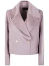Joseph Double-breasted Wool Jacket In Pink