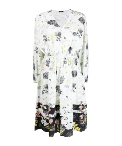 Joseph Delcia Floral-print Silk Dress In White