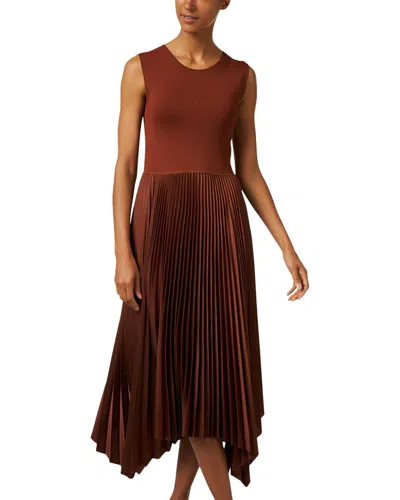 Joseph Dera Pleated Cashmere Dress In Brown