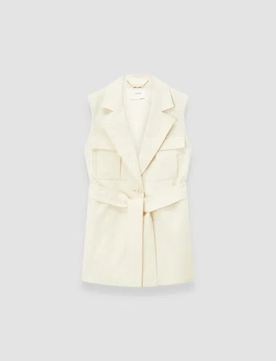 Joseph Diafa Cotton Linen Sleeveless Jacket In White