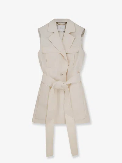 Joseph Diafa Sleeveless Cotton And Linen Blazer In White
