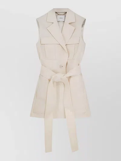 Joseph Diafa Sleeveless Cotton Linen Tailored Blazer In Pattern