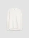 Joseph Diagonal Knit Round Neck Jumper In Ivory