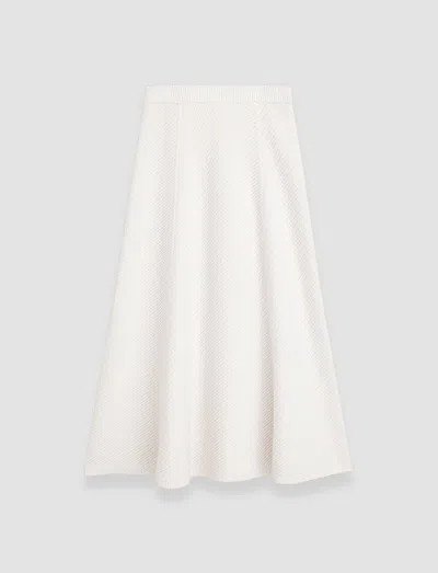 Joseph Diagonal Knit Skirt In Ivory
