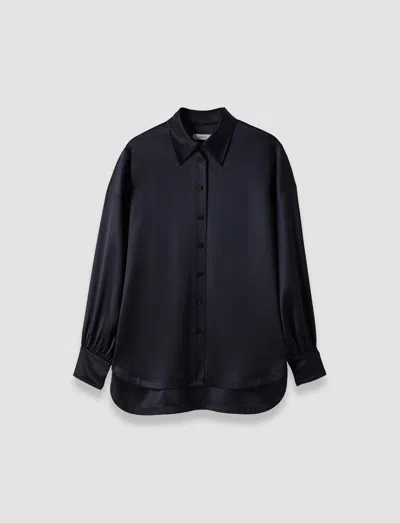 Joseph Dieu Double Satin Blouse In Black
