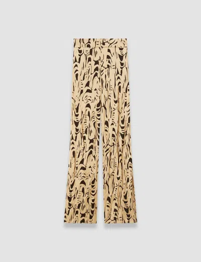 Joseph Dijon Printed Crinkle Trousers In Brown