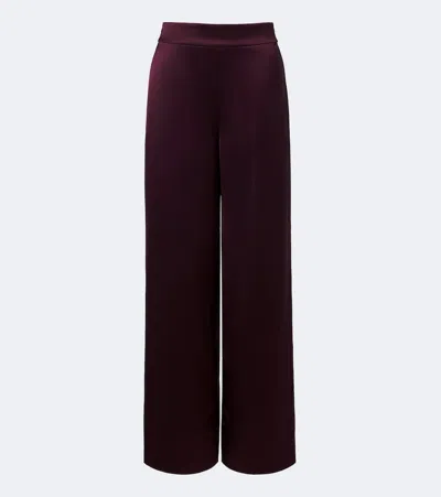 Joseph Dijon Satin Wide-leg Pants In Burgundy