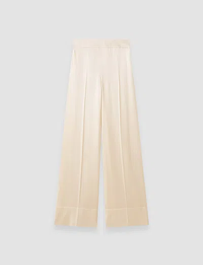 Joseph Dijon Silk Satin Trousers In Beige