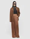 Joseph Dijon Silk Satin Trousers In Brown