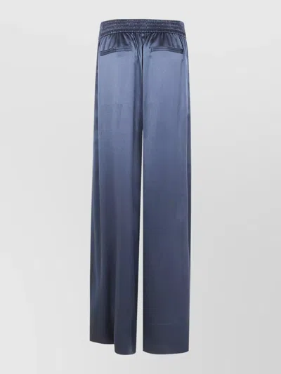 Joseph Dijon Silk Satin Wide Leg Pants In Blue