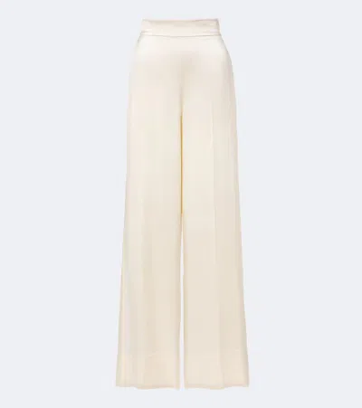 Joseph Dijon Silk Satin Wide-leg Pants In White