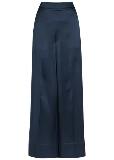 Joseph Dijon Straight-leg Silk Trousers In Blue
