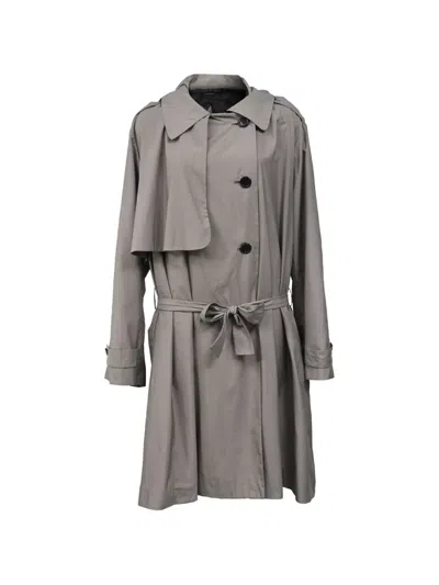 Pre-owned Joseph Double-breasted Belted Trench Coat In Gray