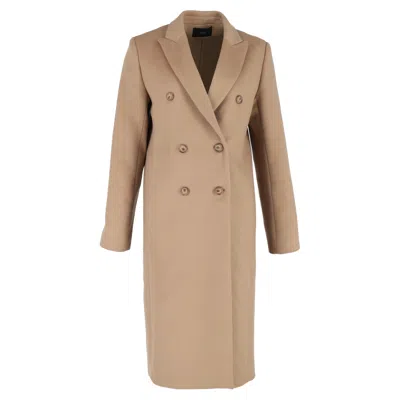 Joseph Double-breasted Camia Coat In Beige Wool