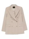 Joseph Double-breasted Checked Blazer In Neutral