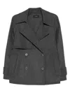 Joseph Double-breasted Coat In Gray