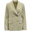 Joseph Double Breasted Coat In Beige Wool In Beige