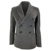 Joseph Double-breasted Coat In Grey Wool
