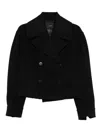 Joseph Double-breasted Cropped Jacket In Black