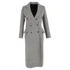 Joseph Double-breasted Houndstooth Coat In Black And White Wool In Gray
