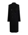 Joseph Double-breasted Peak-lapels Coat In Black