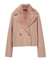 Joseph Double-breasted Short Coat In Brown