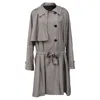 Joseph Double-breasted Trench Coat In Grey Cotton In Brown