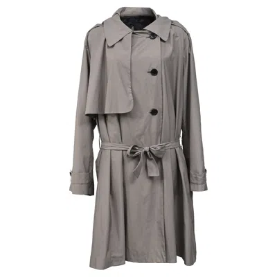 Joseph Double-breasted Trench Coat In Grey Cotton In Brown