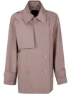 Joseph Double-breasted Trench Coat In Pink