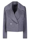 Joseph Double-breasted Wool Jacket In Gray