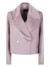 Joseph Double-breasted Wool Jacket In Pink