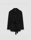 Joseph Womens Black Cenda Double-faced Wool And Cashmere-blend Coat In Black