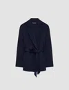 Joseph Womens Black Cenda Double-faced Wool And Cashmere-blend Coat In Black
