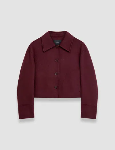 Joseph Double Face Cashmere Gerrard Coat In Merlot