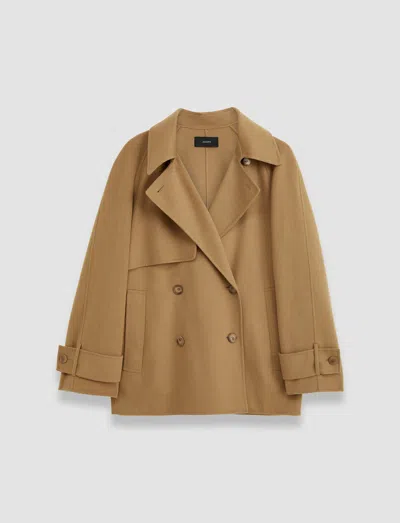 Joseph Double Face Cashmere Marne Coat In Oak