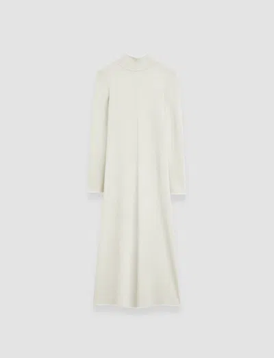 Joseph Double Face Lurex Merino Dress In Ivory