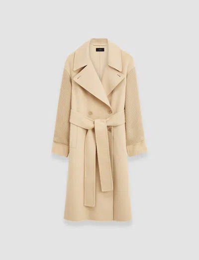 Joseph Double Face Yak Blend Thomas Coat In Champagne