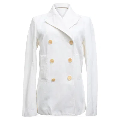 Joseph Double-breasted Blazer In White Cotton