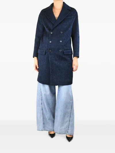 Pre-owned Joseph Double-breasted Coat In Blue