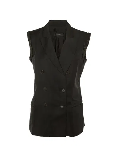 Pre-owned Joseph Double-breasted Wool Vest In Black
