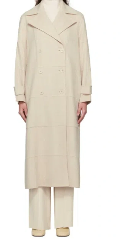 Joseph Double-sided Fine Plain Fabric Coat In Metallic