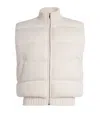 Joseph Womens Ivory Quilted Ribbed Wool-knit Down Gilet Xs In White