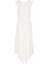 Joseph Silky Vichy Danube Silk Dress In Ivory