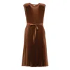 Joseph Volta Pleated Midi Dress In Brown