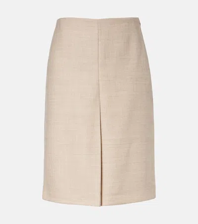 Joseph Duggan Virgin Wool Midi Skirt In Neutral