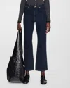 Joseph Duke Flared Cropped Stretch-cotton Jeans In Indigo