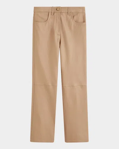 JOSEPH DUKE CROPPED STRAIGHT-LEG LEATHER PANTS